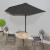 Umbrelă de balcon tijă aluminiu negru 270x144x222cm semicerc GartenMobel Dekor