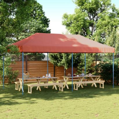 Cort de petrecere pliabil Pop-Up, 580x292x315 cm, teracotă GartenMobel Dekor