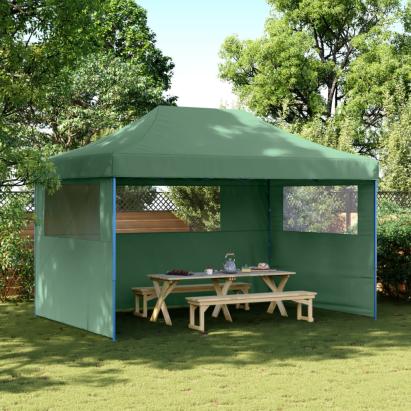 Cort pliabil pentru petreceri cu 3 pereți laterali, verde GartenMobel Dekor