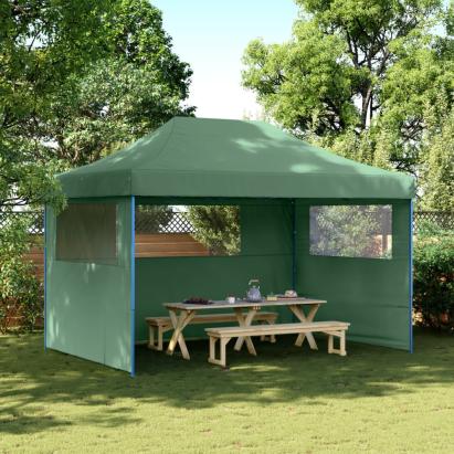 Cort pliabil pentru petreceri cu 3 pereți laterali, verde GartenMobel Dekor