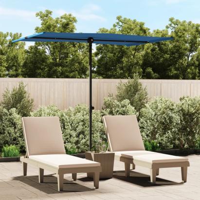 Umbrelă de soare exterior, stâlp aluminiu, azuriu, 2 x 1,5 m  GartenMobel Dekor