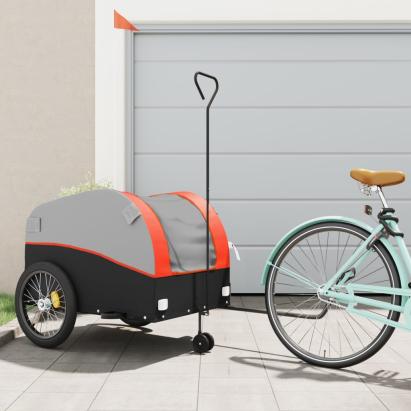 Remorcă pentru biciclete, negru și portocaliu, 45 kg, fier GartenMobel Dekor