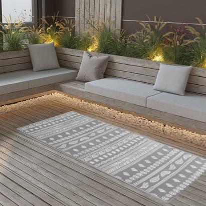 Covor de exterior, gri, 80 x 150 cm, PP GartenMobel Dekor