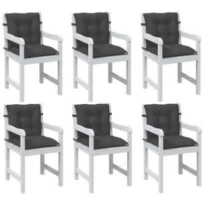 Perne scaun spătar mic 6 buc. melanj antracit 100x50x7cm textil GartenMobel Dekor