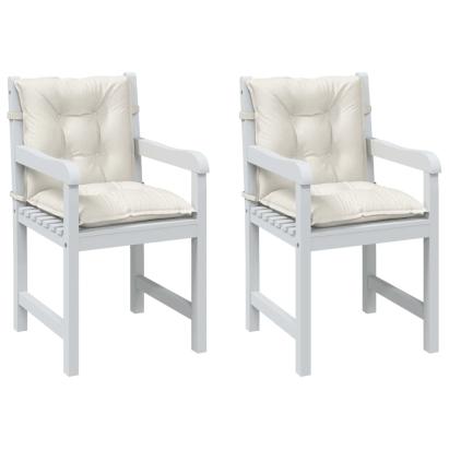 Perne scaun cu spătar scund 2buc. melanj crem 100x50x7cm textil GartenMobel Dekor