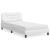 Pat cu saltea, alb, 100x200 cm, piele ecologică GartenMobel Dekor