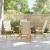 Scaune bistro pliabile, 4 buc., cu perne alb crem, bambus GartenMobel Dekor