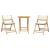Set de bistro pliabil, 3 piese, cu perne alb crem, bambus GartenMobel Dekor