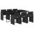 Set mobilier de grădină cu perne, 7 piese, negru, poliratan GartenMobel Dekor