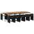 Set mobilier de exterior cu perne, 11 piese, negru, poliratan GartenMobel Dekor