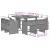 Set mobilier grădină cu perne, 9 piese, gri, poliratan GartenMobel Dekor