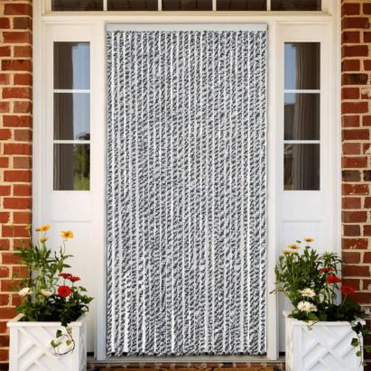 Perdele pentru insecte, gri și alb/negru, 118x220 cm, chenille GartenMobel Dekor