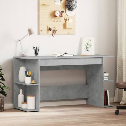 Birou, gri beton, 140x50x75 cm, lemn compozit GartenMobel Dekor