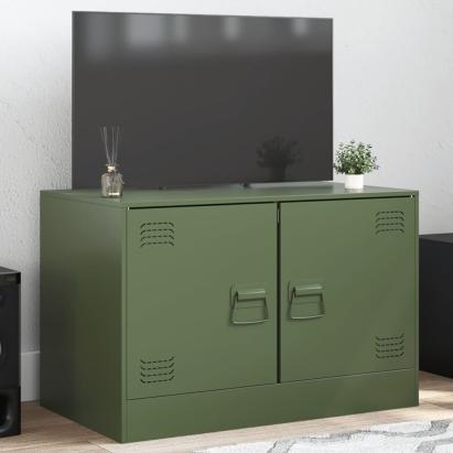 Comodă TV, verde măsliniu, 67x39x44 cm, oțel GartenMobel Dekor
