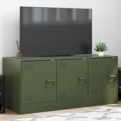 Comodă TV, verde măsliniu, 99x39x44 cm, oțel GartenMobel Dekor