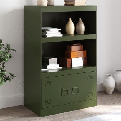 Comodă verde măslină 67x39x107 cm oțel GartenMobel Dekor
