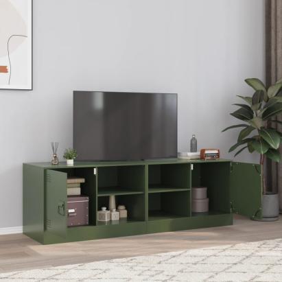Dulapuri TV 2 buc., verde măslină, 67x39x44 cm Otel GartenMobel Dekor