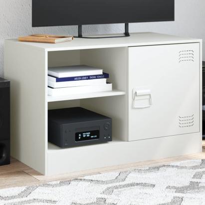 Comodă TV, alb, 67x39x44 cm, oțel GartenMobel Dekor