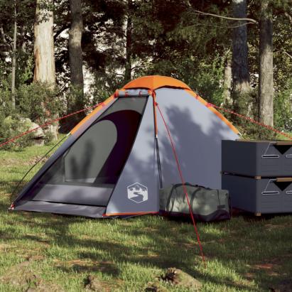 Cort de camping pentru 2 persoane, gri/portocaliu, impermeabil GartenMobel Dekor