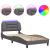 Cadru de pat cu lumini LED, gri, 90x190 cm, piele ecologică GartenMobel Dekor