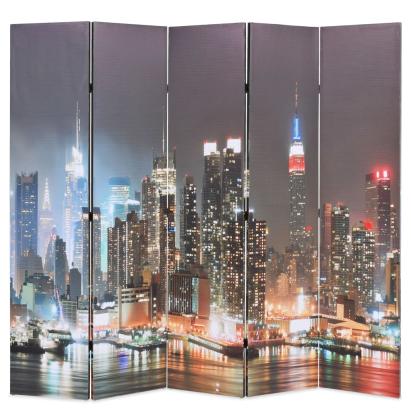 Paravan cameră pliabil, 200x170 cm, New York pe timp de noapte GartenMobel Dekor