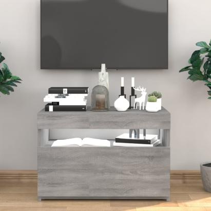 Comodă TV cu lumini LED, gri sonoma, 60x35x40 cm GartenMobel Dekor
