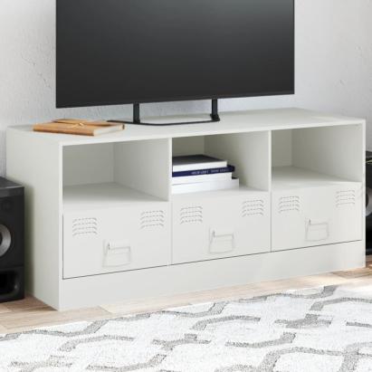 Comodă TV, alb, 99x39x44 cm, oțel GartenMobel Dekor