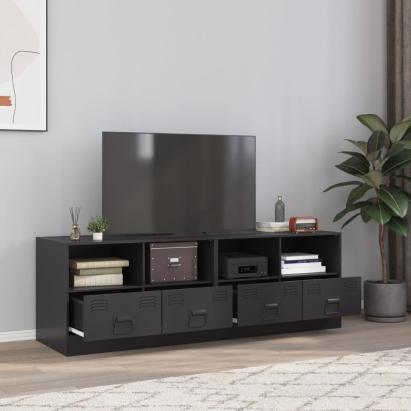 Dulapuri TV, 2 buc., negru, 67x39x44 cm, oțel GartenMobel Dekor