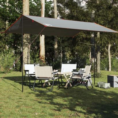 Prelată de camping, gri și portocaliu, 400x294 cm, impermeabilă GartenMobel Dekor