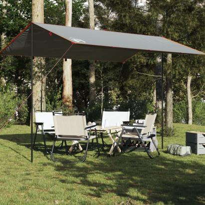 Prelată de camping, gri și portocaliu, 400x294 cm, impermeabilă GartenMobel Dekor