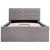 Cadru de pat hidraulic cu ladă, gri taupe, 100 x 200 cm, textil  GartenMobel Dekor