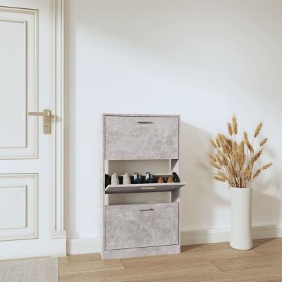 Pantofar, gri beton, 59x17x108 cm, lemn compozit GartenMobel Dekor