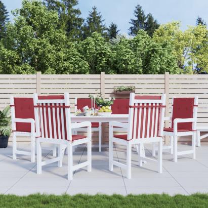 Perne cu spătar mic, 6 buc. roșu vin 100x50x3 cm textil oxford GartenMobel Dekor