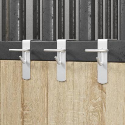 Cârlige portabil pentru găleată 3 buc. argintiu oțel galvanizat GartenMobel Dekor