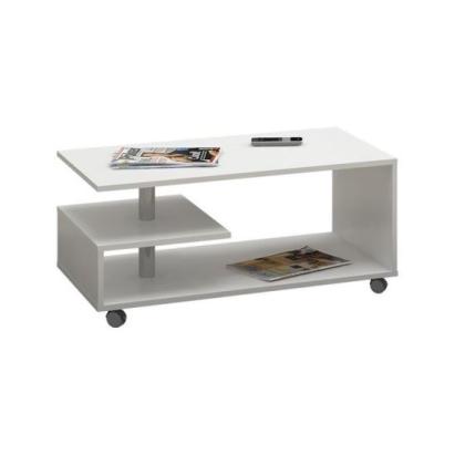 Masa de cafea, placa laminata, pe roti, alb, 90x51x40 cm, Vini GartenVIP DiyLine