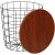 Masa rotunda cu cos depozitare, MDF, baza metalica, negru si maro, 30.5/39x40 cm, Springos GartenVIP DiyLine