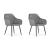 Set 2 scaune bucatarie/living, Artool, Forio, catifea, metal, gri si negru, 61x55.5x81 cm GartenVIP DiyLine