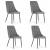 Set 4 scaune bucatarie/living, Artool, Imola, catifea, metal, gri, 48.5x61x93.5 cm GartenVIP DiyLine
