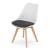 Set 4 scaune bucatarie/living, Artool, Mark, PP, lemn, alb, perna neagra, 49x43x82 cm GartenVIP DiyLine