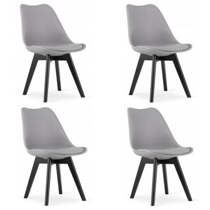 Set 4 scaune bucatarie/living, Artool, Mark, PP, lemn, gri si negru, 49x55.5x82.5 cm GartenVIP DiyLine