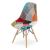 Set 4 scaune bucatarie/living, Artool, seul, textil, lemn, mozaic multicolor, 46.5x56.5x82.5 cm GartenVIP DiyLine