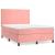 Pat box spring cu saltea, roz, 140x200 cm, catifea GartenMobel Dekor