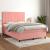 Pat box spring cu saltea, roz, 140x200 cm, catifea GartenMobel Dekor