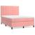 Pat box spring cu saltea, roz, 140x200 cm, catifea GartenMobel Dekor