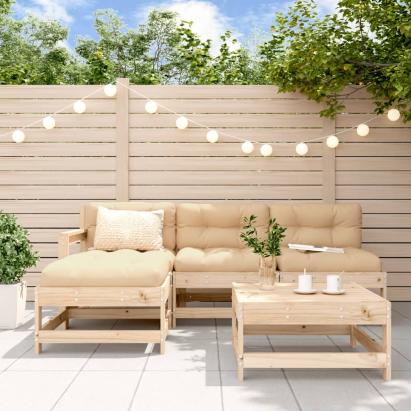 Set mobilier relaxare de grădină 5 piese lemn masiv de pin GartenMobel Dekor