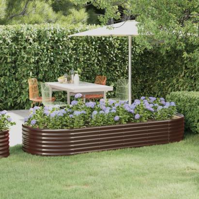 Strat înălțat grădină 249x100x36 cm oțel vopsit electrostatic GartenMobel Dekor