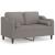 Canapea cu 2 locuri cu pernuțe, gri taupe, 120 cm, textil GartenMobel Dekor