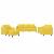 Set de canapele cu perne, 4 piese, galben deschis, textil GartenMobel Dekor