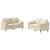 Set de canapele cu perne, 2 piese, crem, material textil GartenMobel Dekor