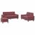 Set de canapea, 3 piese, roșu vin, material textil GartenMobel Dekor